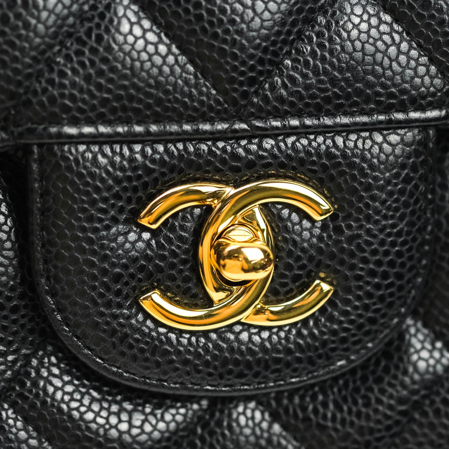 Chanel Jumbo Double Flap Black Caviar Gold Hardware⁣⁣
