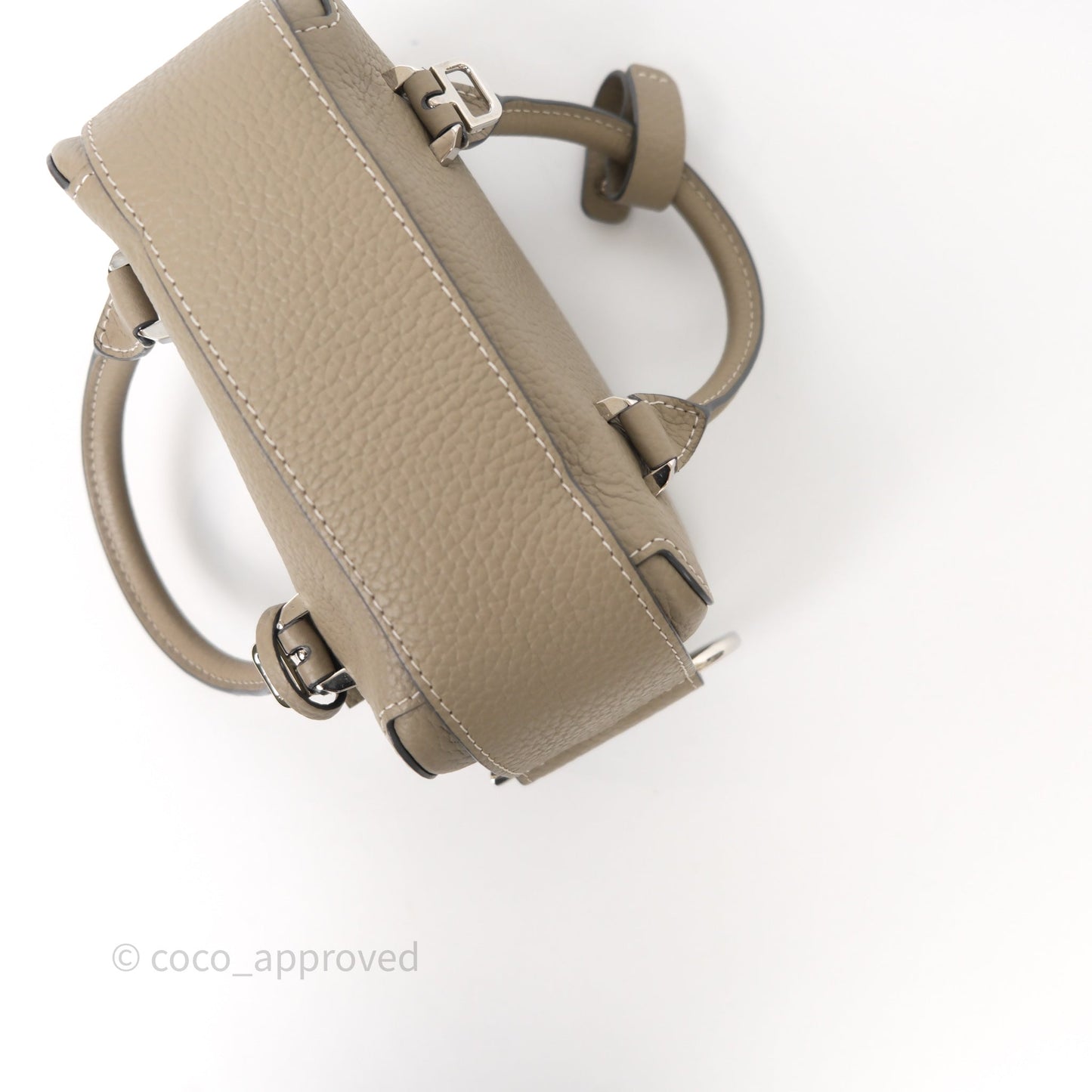 Delvaux Cool Box Nano Ivory Taurillon Soft Grained Calfskin Palladium Hardware