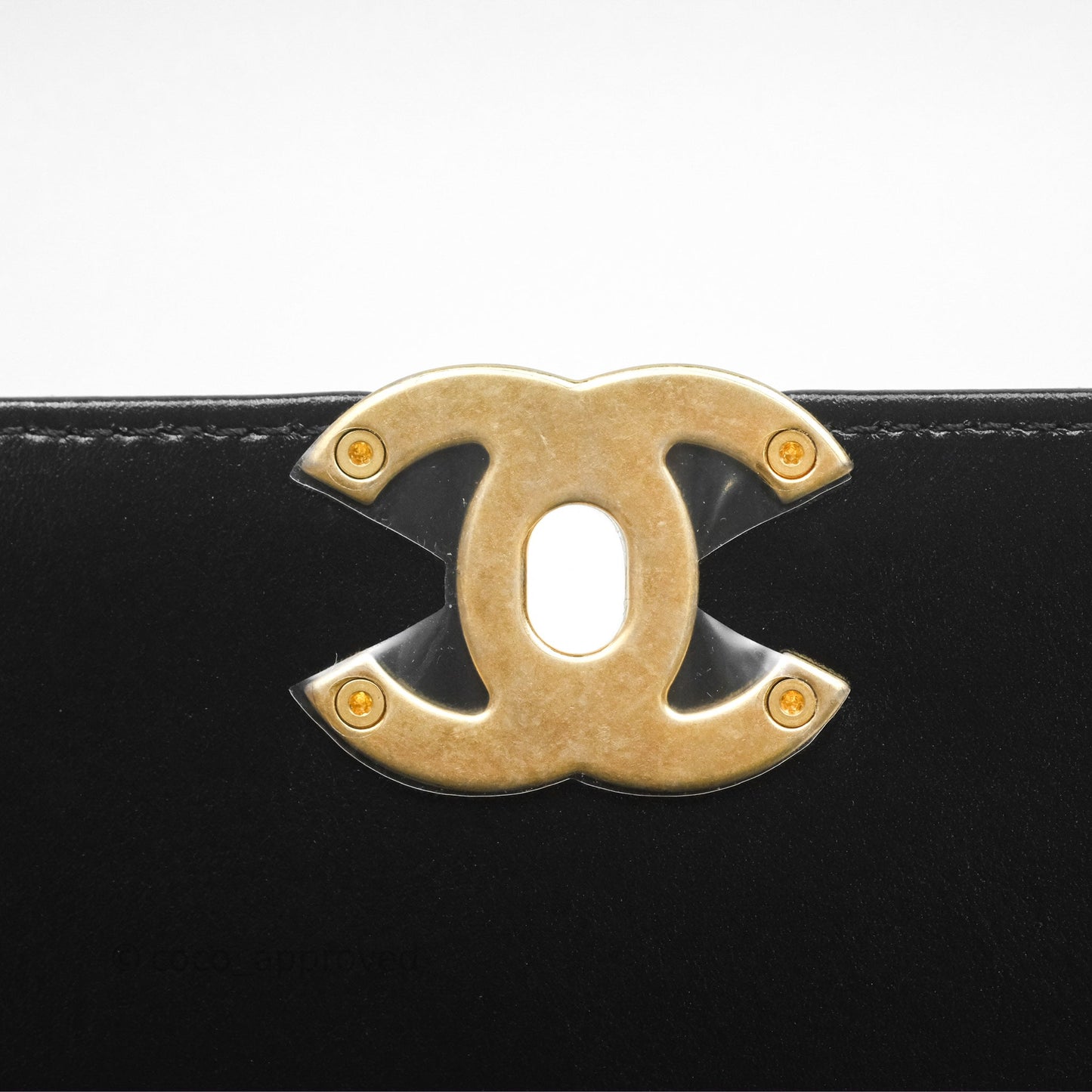 Chanel Quilted Small Perfect Fit Adjustable Black Calfskin Aged Gold Hardware
