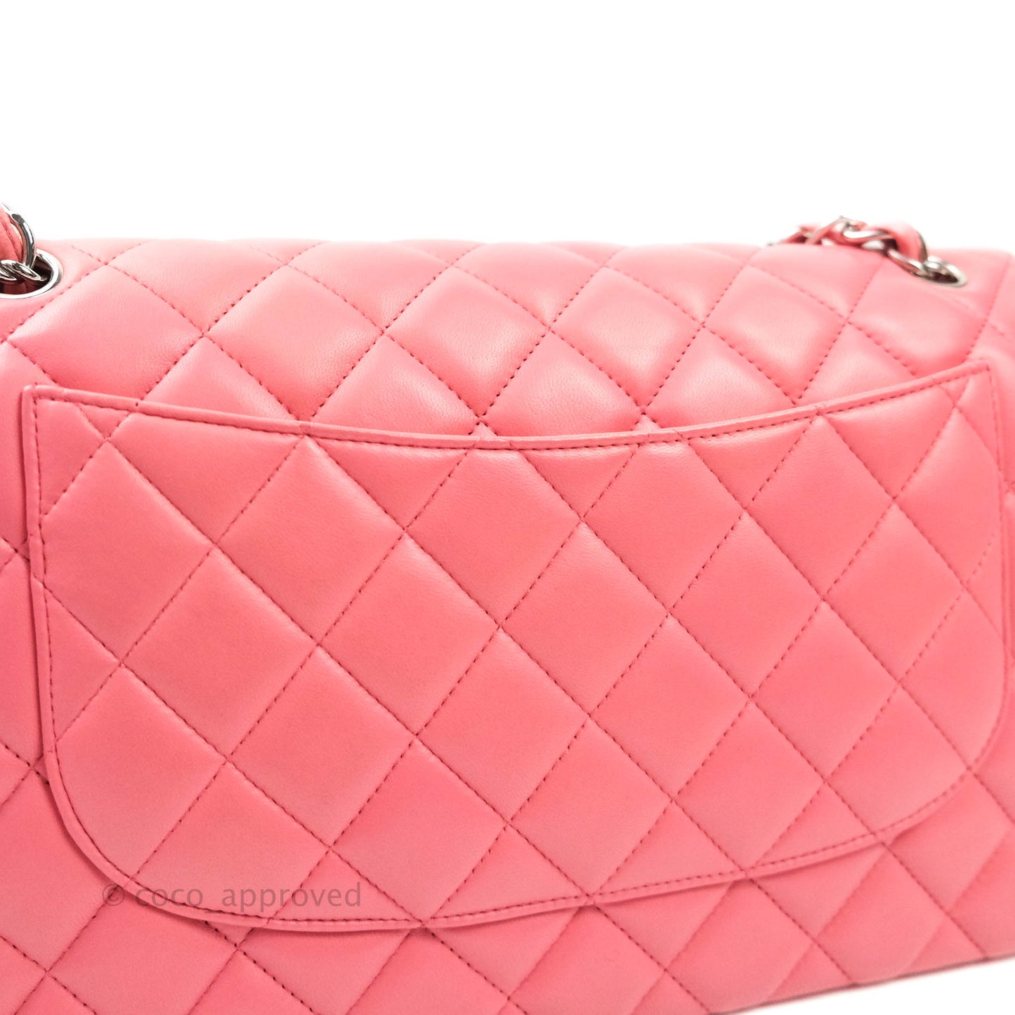 Chanel Jumbo Double Flap Pink Lambskin Silver Hardware⁣⁣