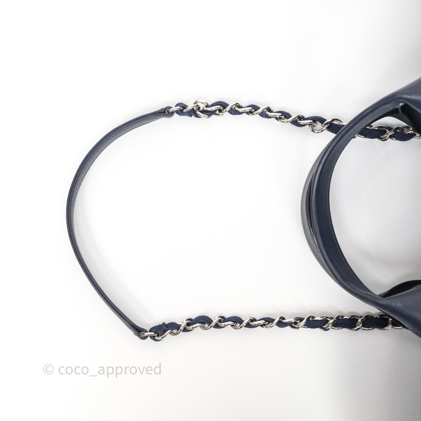 Chanel Large Deauville Navy Canvas Silver Hardware