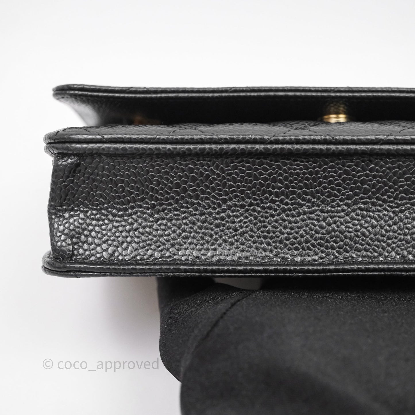 Chanel Classic Wallet On Chain WOC Quilted Black Caviar Gold Hardware