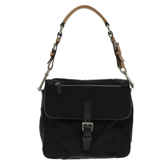 Luxury Prada Shoulder Bag Nylon Black Silver  94397