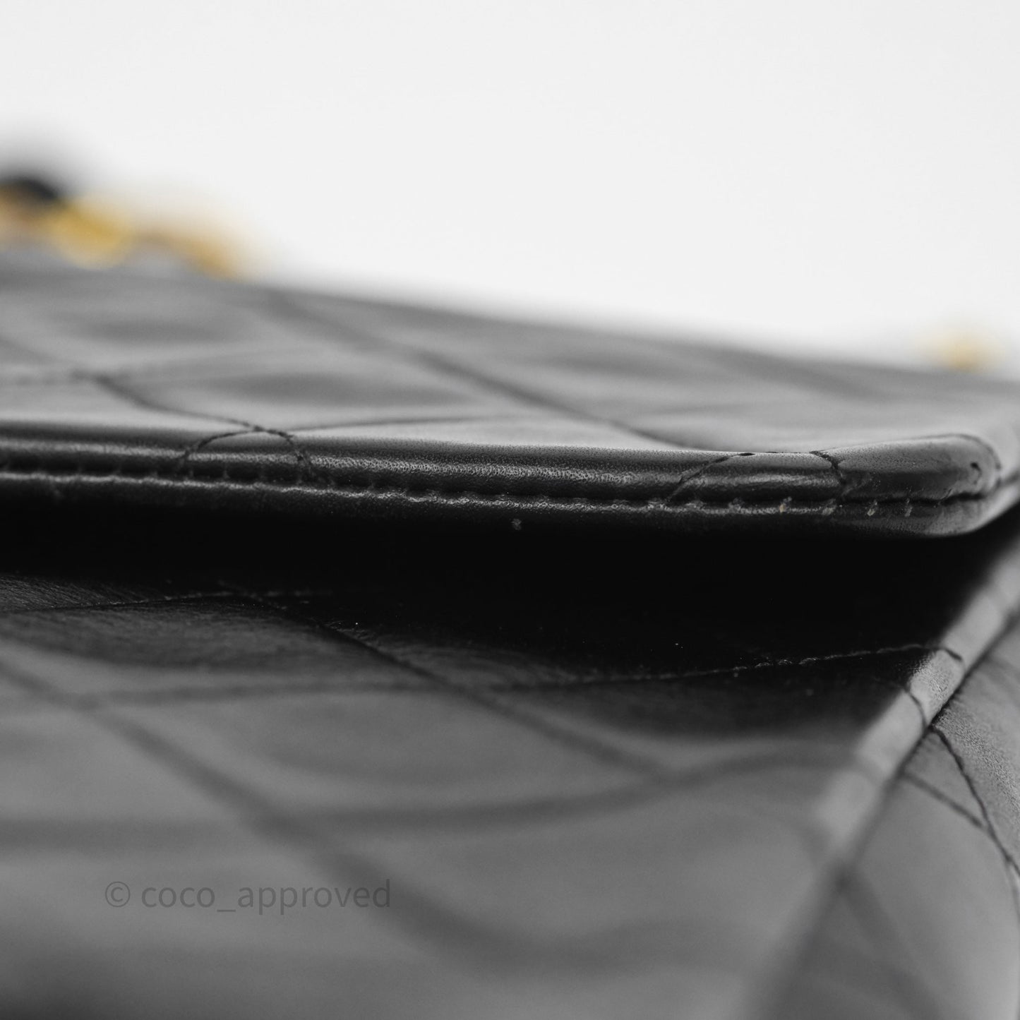 Chanel Vintage XL Jumbo Single Flap Black Lambskin 24K Gold Hardware