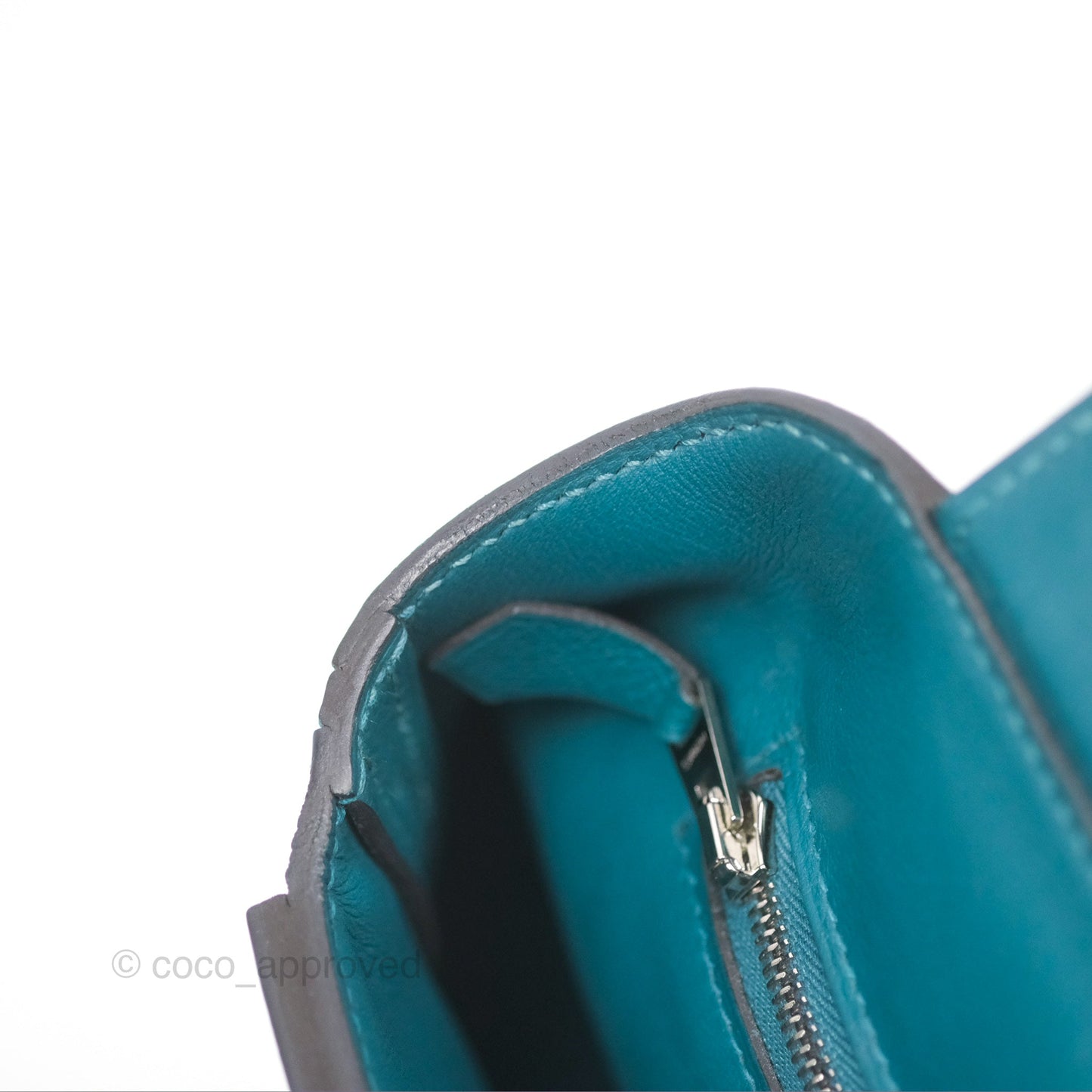 Hermès 24/24 21 Mini Vert Bosphore Evercolor Swift Palladium Hardware
