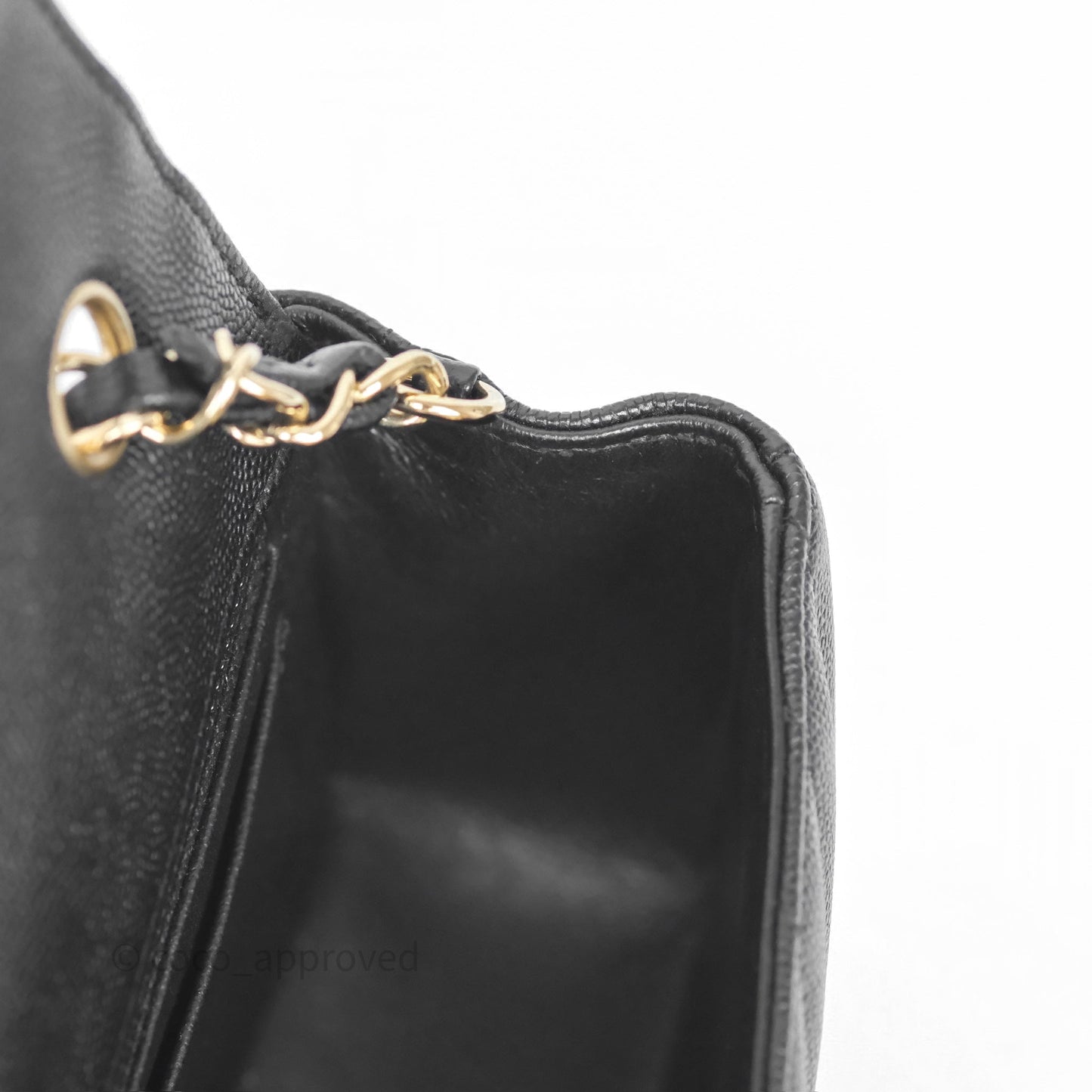 Chanel Mini Rectangular Chevron Black Caviar Gold Hardware