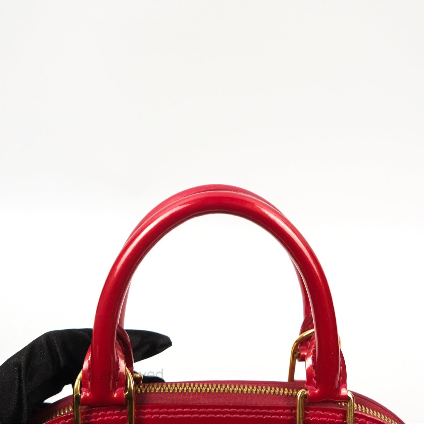 Louis Vuitton Alma BB Red Patent Gold Hardware