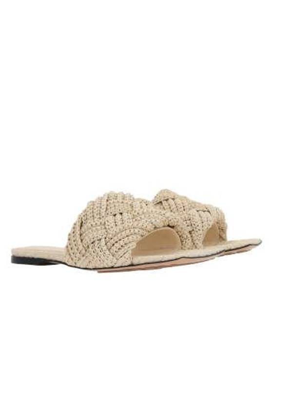 Luxury Bottega Veneta Lido Intrecciato Flat Slipper Cream