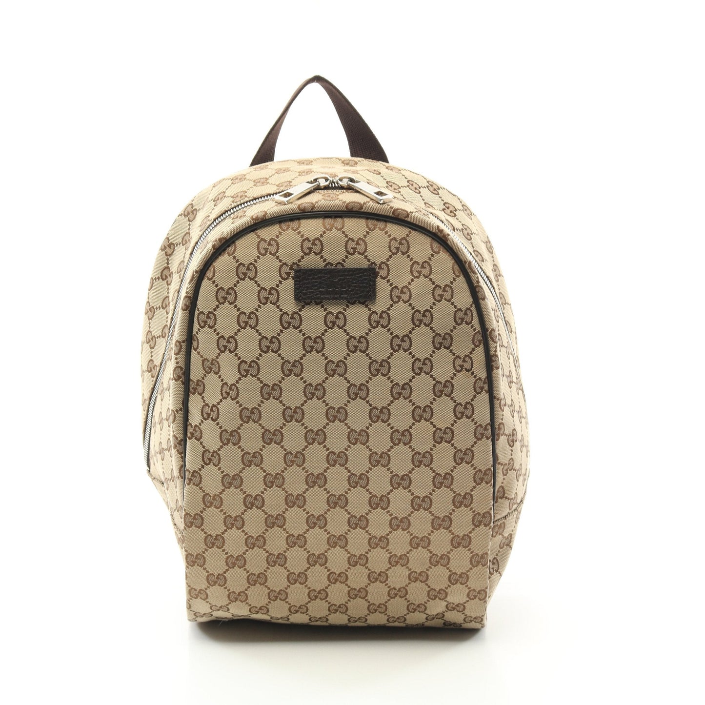 Luxury Gucci Trending 2025 GG canvas Backpack Rucksack Canvas Leather Beige Dark brown