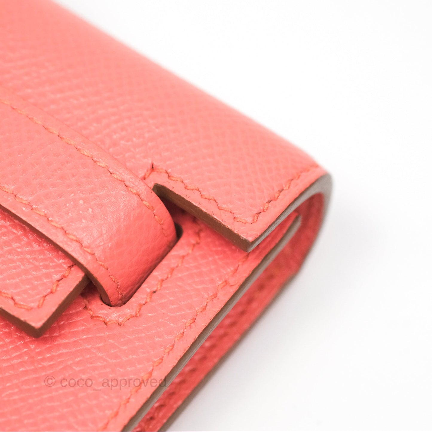 Hermes Kelly Cut Clutch Pochette Flamingo Epsom Gold Hardware