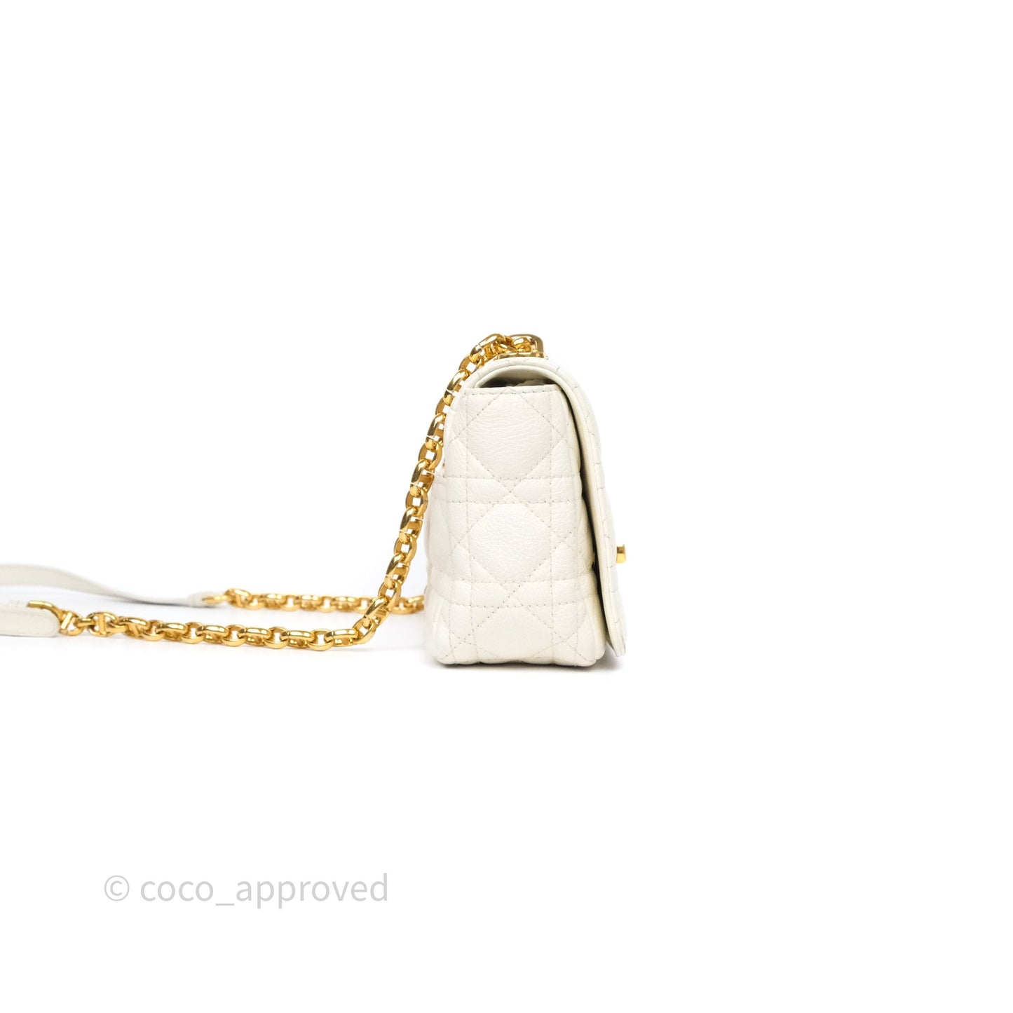 Dior Small Caro Bag Latte Supple Cannage Calfskin