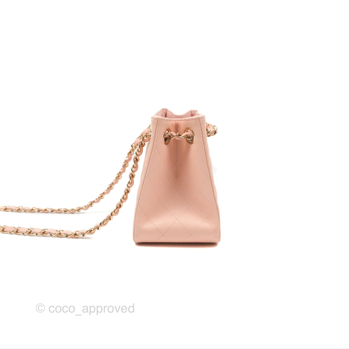 Chanel Mini Bucket Tote Pink Caviar Gold Hardware 22S