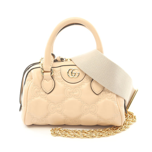 Luxury Gucci Trending 2025 GG Matelasse Handbag Leather Beige 2WAY
