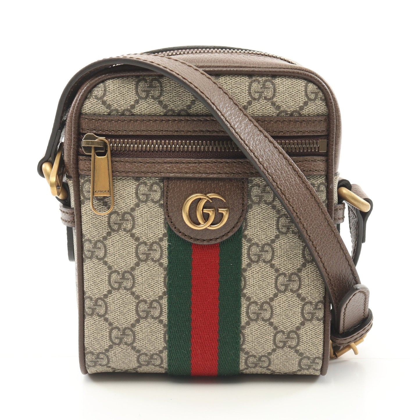 Luxury Gucci Trending 2025 Ophidia Sherry line GG Supreme Shoulder bag PVC Leather Beige Dark brown