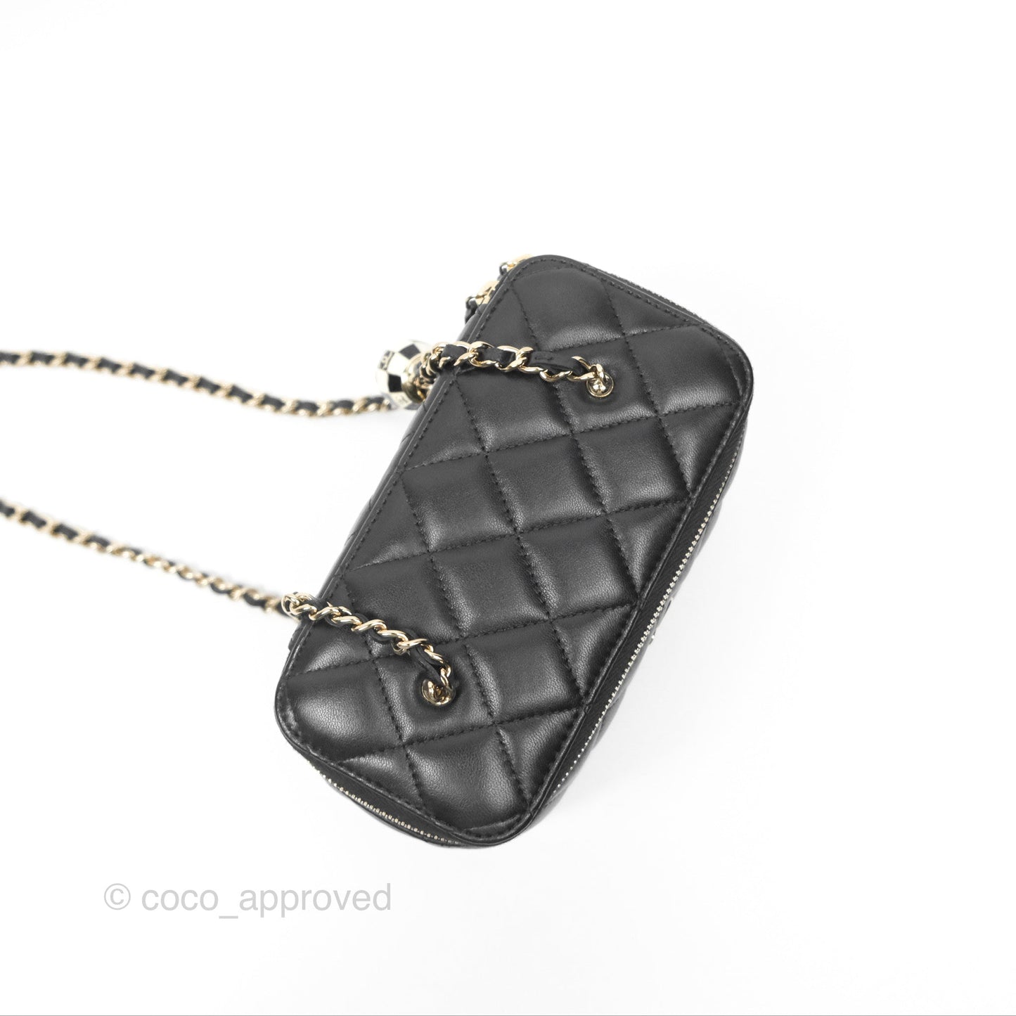 Chanel Ball Crush Vanity with Chain Black Lambskin Gold Hardware