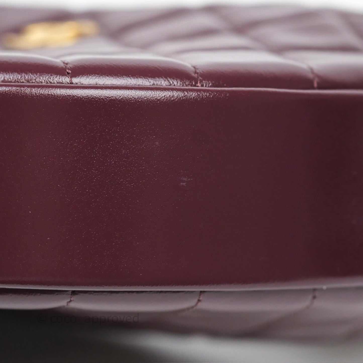 Chanel Mini Hobo Pouch Dark Burgundy Shiny Crumpled Calfskin Aged Gold Hardware