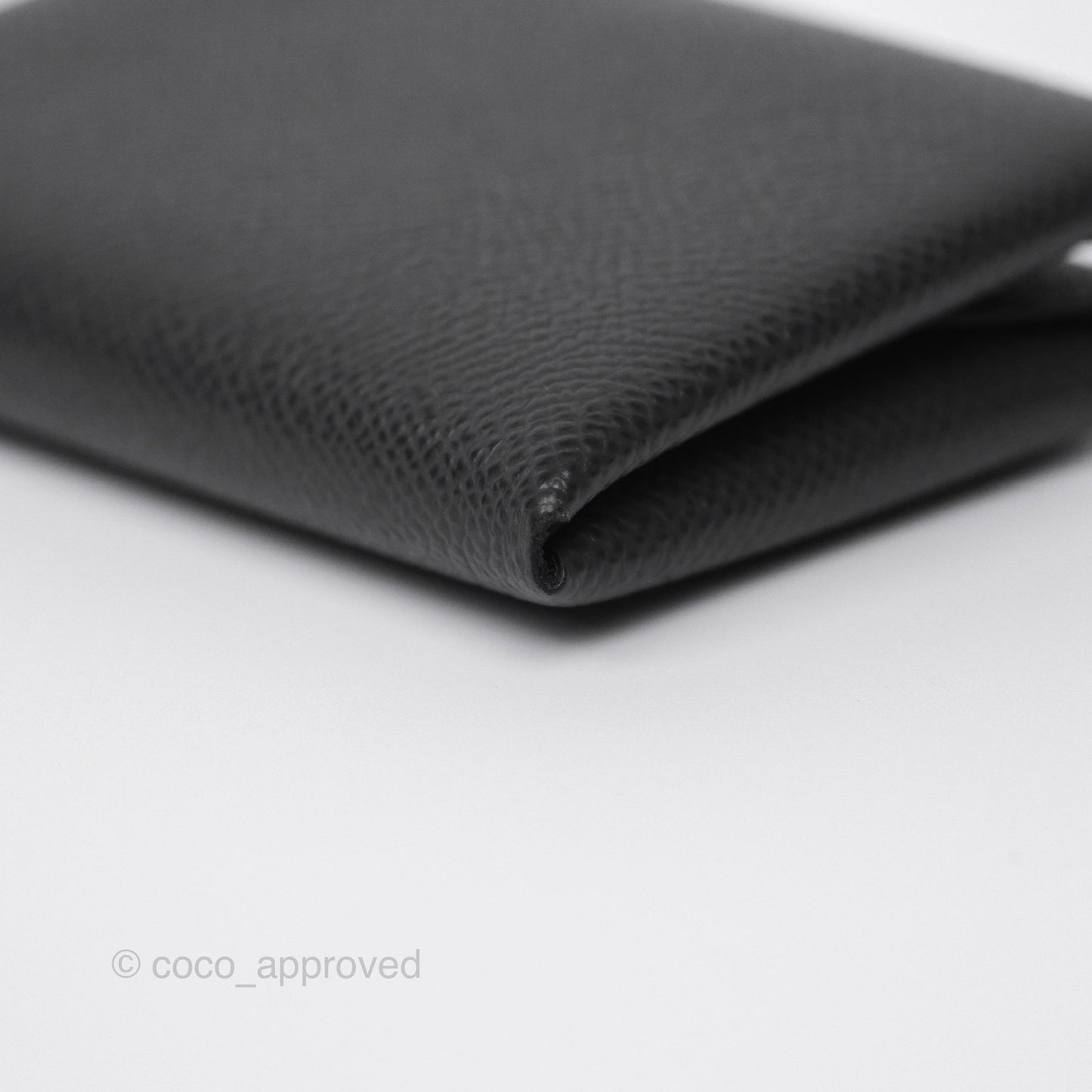 Hermès Calvi Duo Compact Card Holder Graphite 88 Epsom