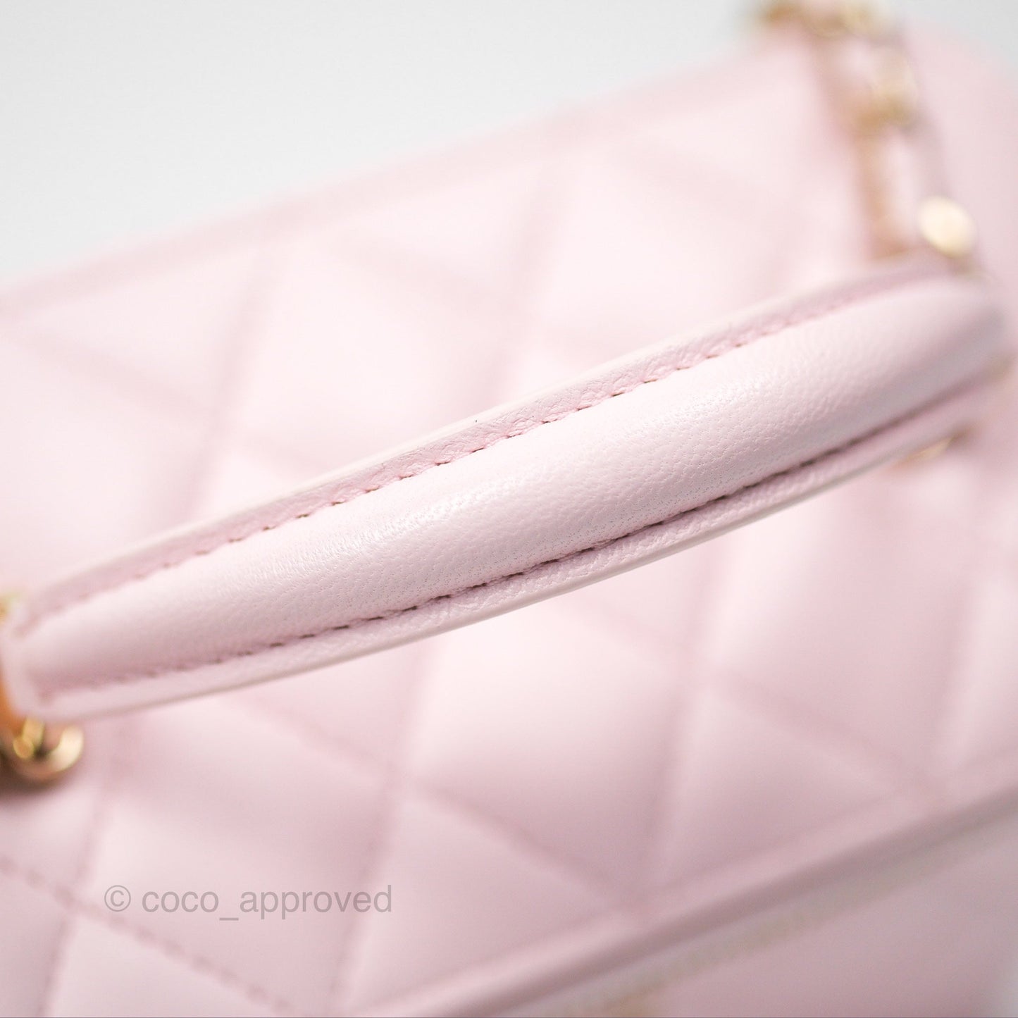 Chanel Vanity Rectangular Top Handle Pink Lambskin Gold Hardware