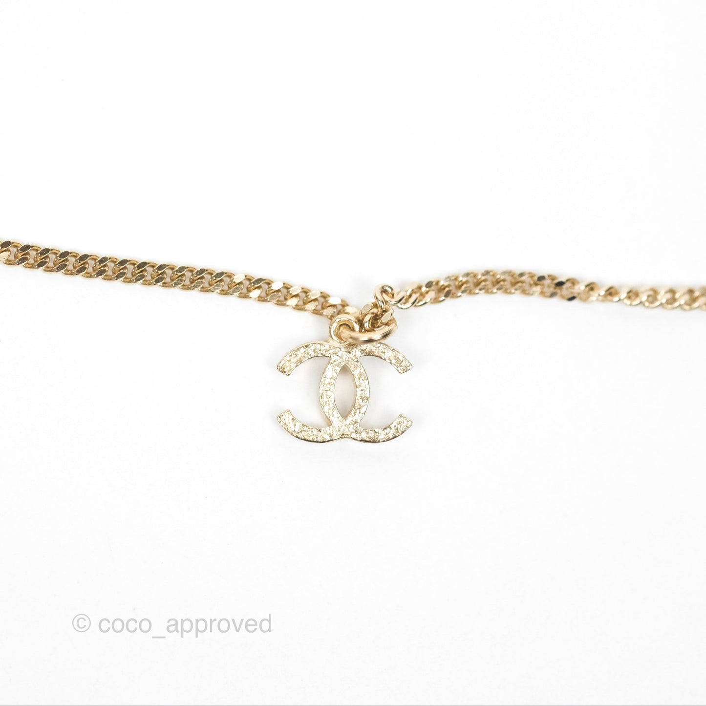 Chanel Charms CC Necklace Gold Tone 21K