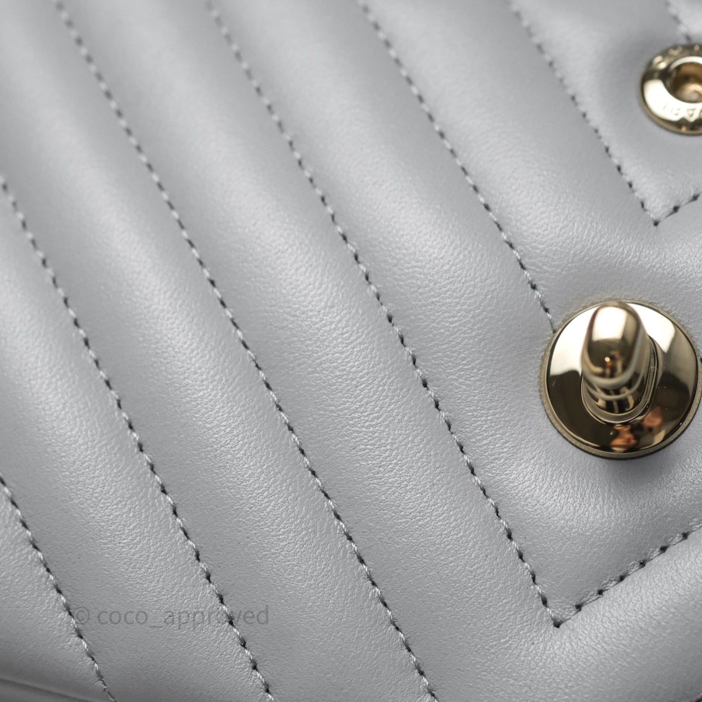 Chanel Classic Small Flap Chevron Grey Lambskin Gold Hardware