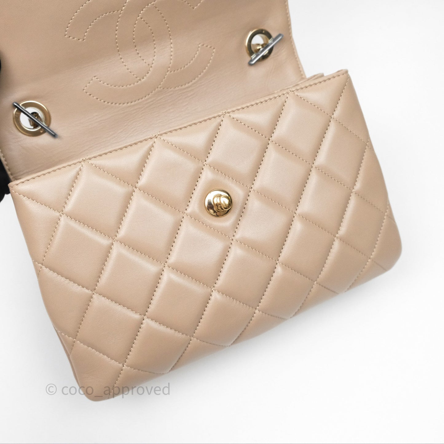 Chanel Small Trendy CC Beige Lambskin Gold Hardware