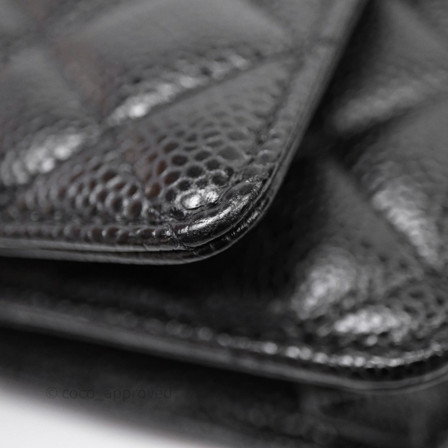 Chanel Quilted WOC Black Caviar Gold Hardware