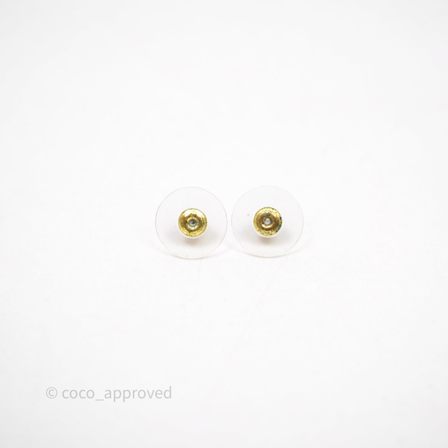 Chanel CC Crystals Round Earrings Gold Tone 21K