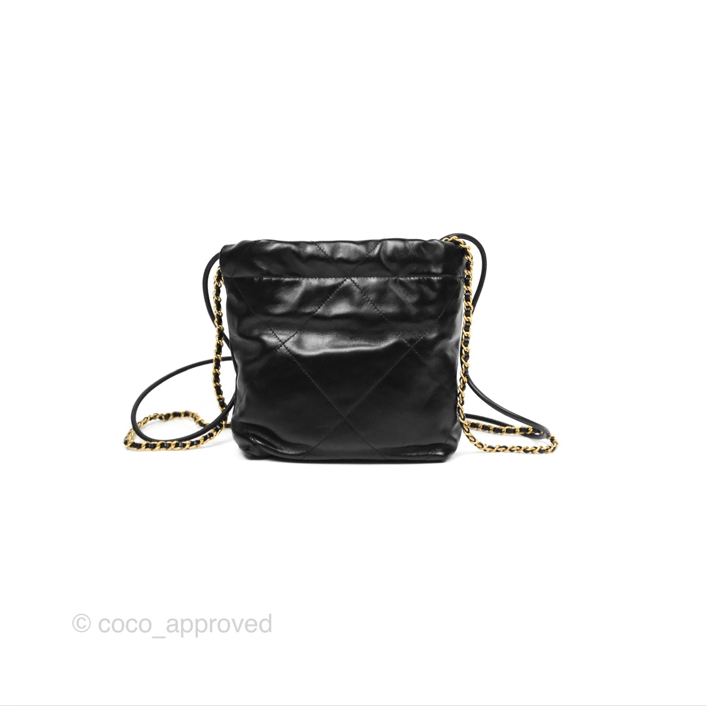 Chanel 22 Mini Bag Black Crumpled Calfskin