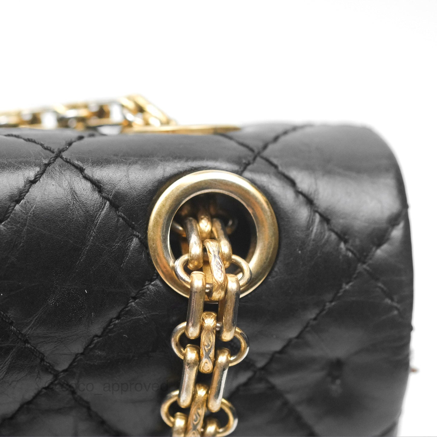 Chanel Reissue 225 Quilted Black Aged Calfskin Aged Gold Hardware