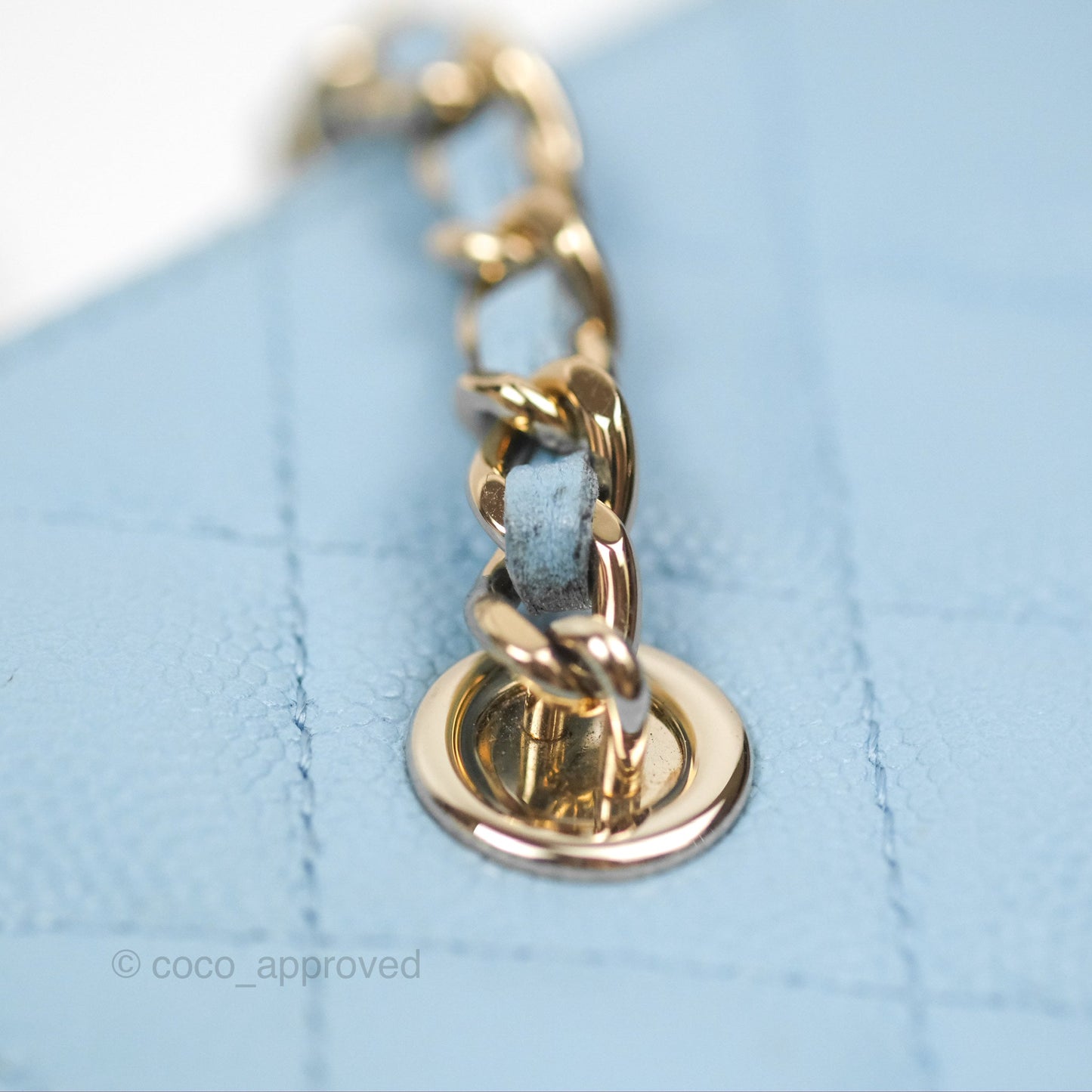 Chanel Classic Vanity With Chain Blue Caviar Gold Hardware