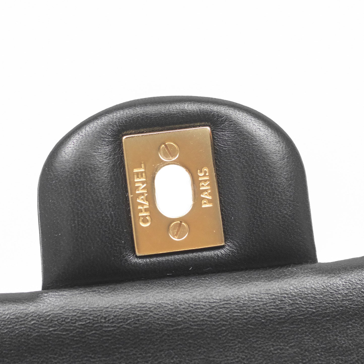 Chanel Classic M/L Medium Flap Quilted Black Lambskin Gold Hardware