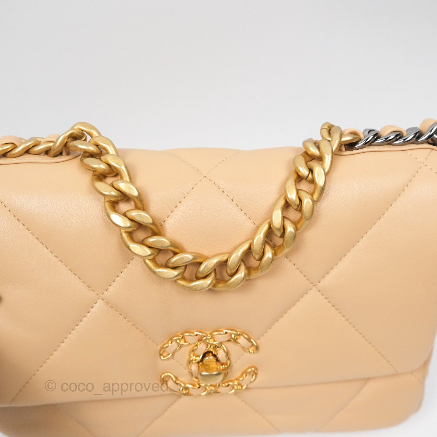 Chanel 19 Small Beige Mixed Hardware