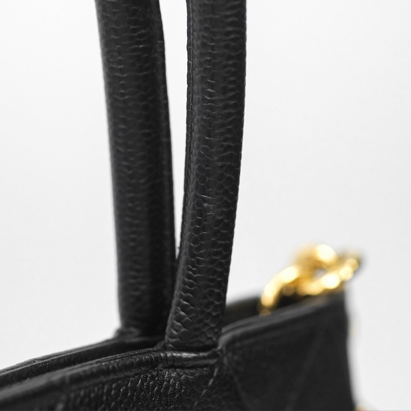 Chanel Vintage Medallion CC Black Caviar Tote Bag Gold Hardware