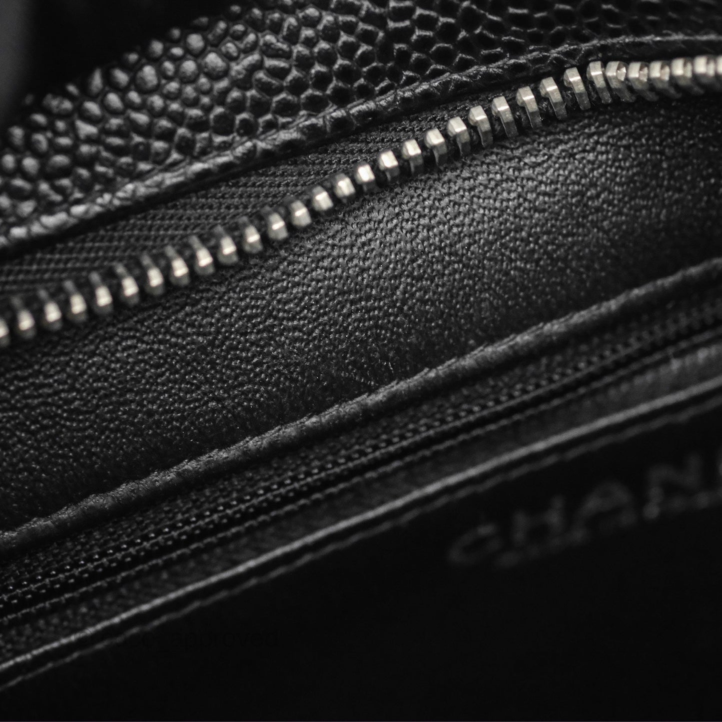 Chanel Vintage Medallion CC Black Caviar Tote Bag Silver Hardware