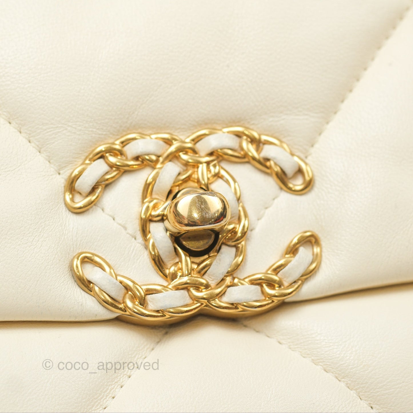 Chanel 19 Small Ivory Cream Mixed Hardware