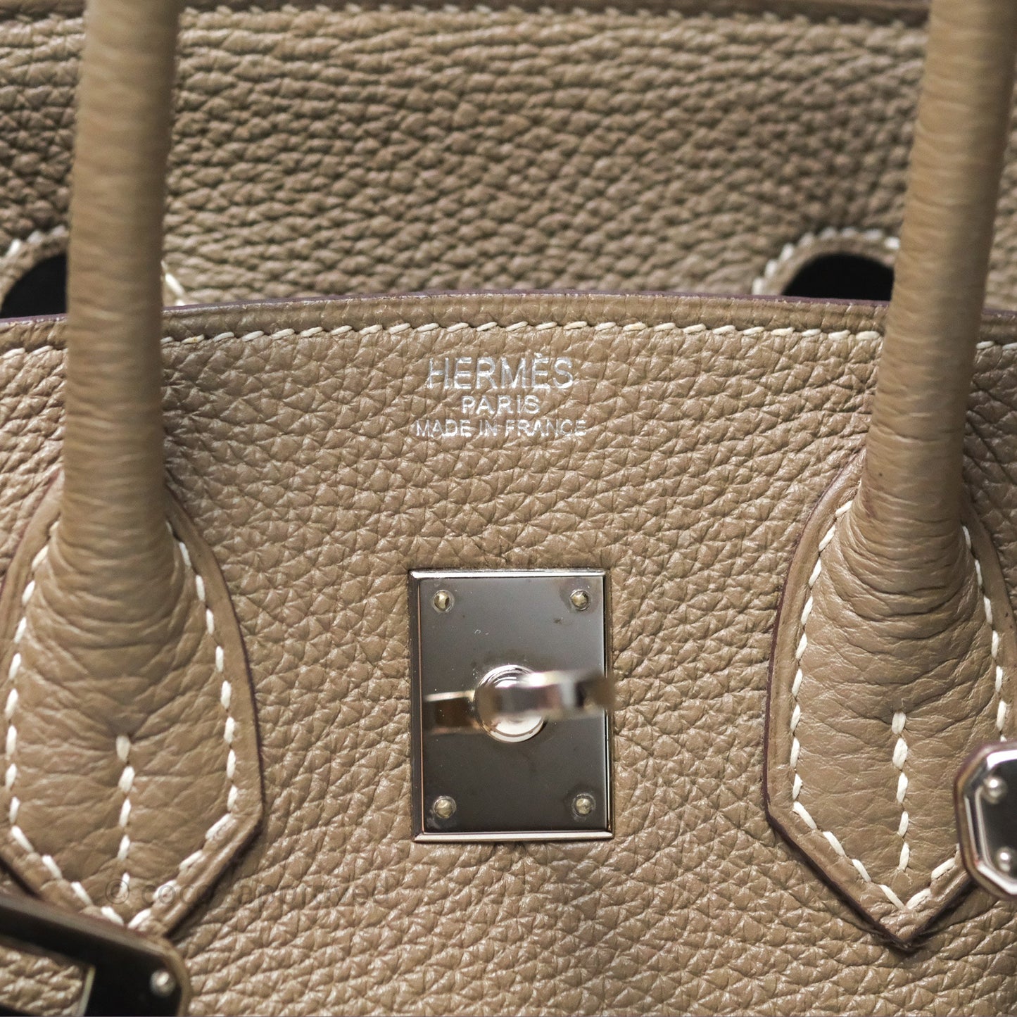 Hermes Birkin 25 Retourne Etoupe 18 Clemence Palladium Hardware