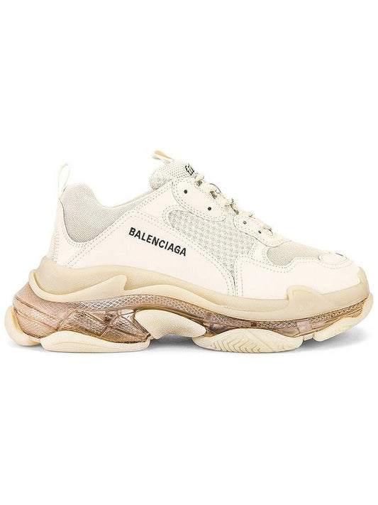 Luxury Balenciaga Triple S Clear Sole Low Top Sneakers Beige