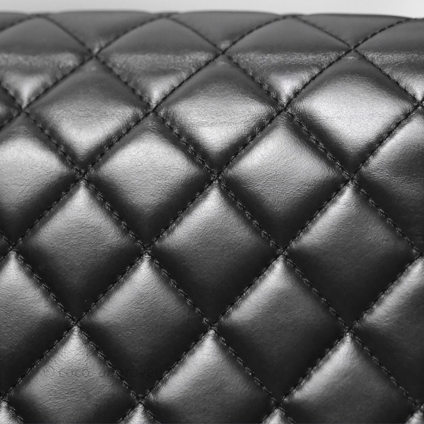Chanel Quilted Large Prestige Top Handle Flap Calfskin Black Ruthenium Hardware