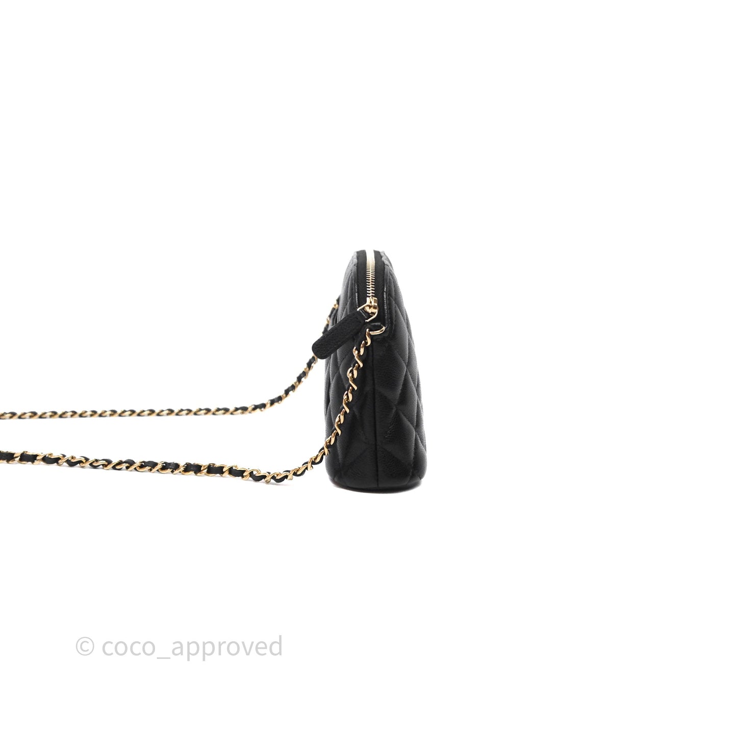 Chanel Clutch on Chain Black Caviar Gold Hardware