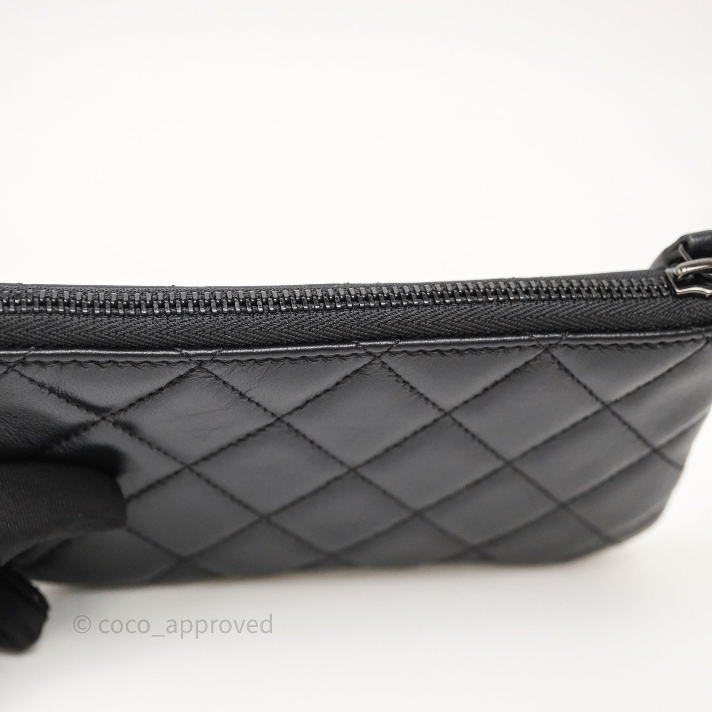 Chanel Classic Mini Quilted O Case So Black Lambskin Black Hardware