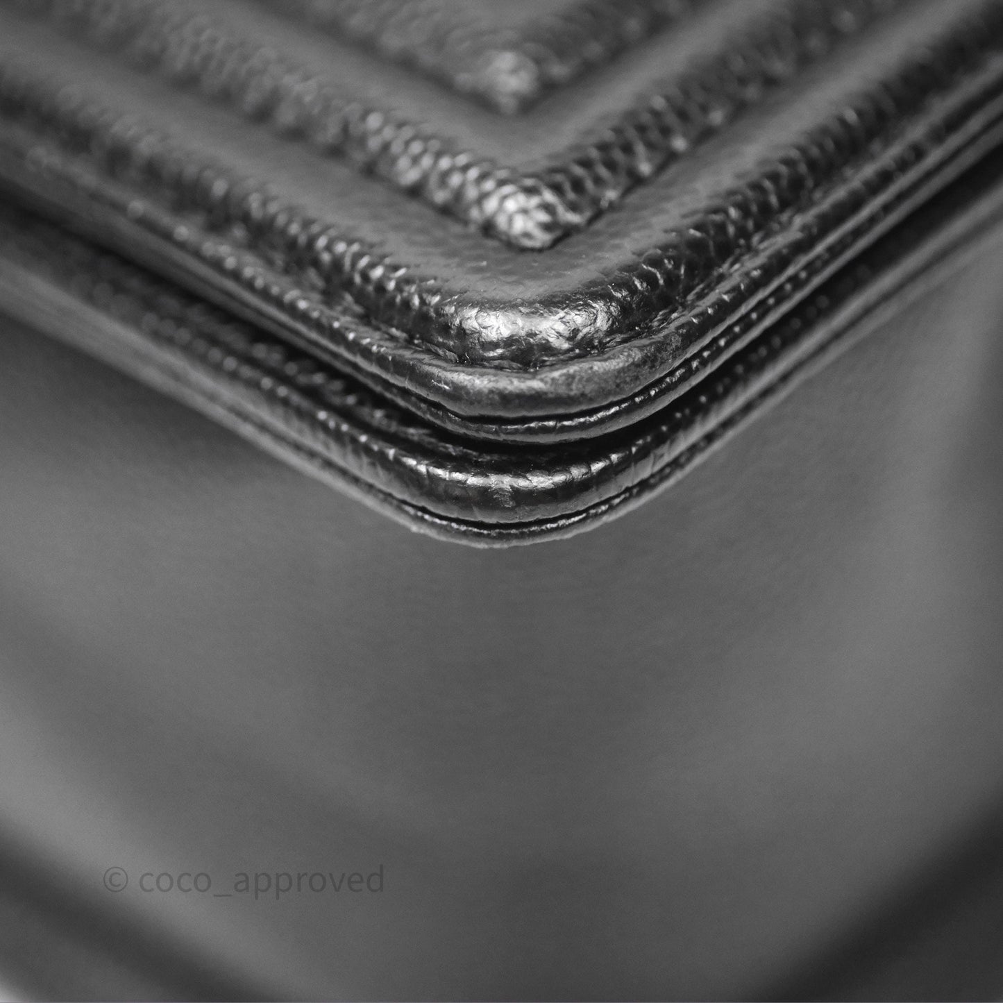 Chanel Quilted Medium Boy Black Caviar Ruthenium Hardware