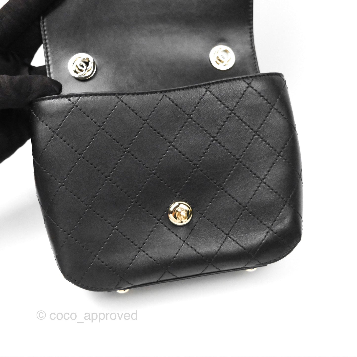 Chanel Calfskin Stitched Small Flap Bag Black