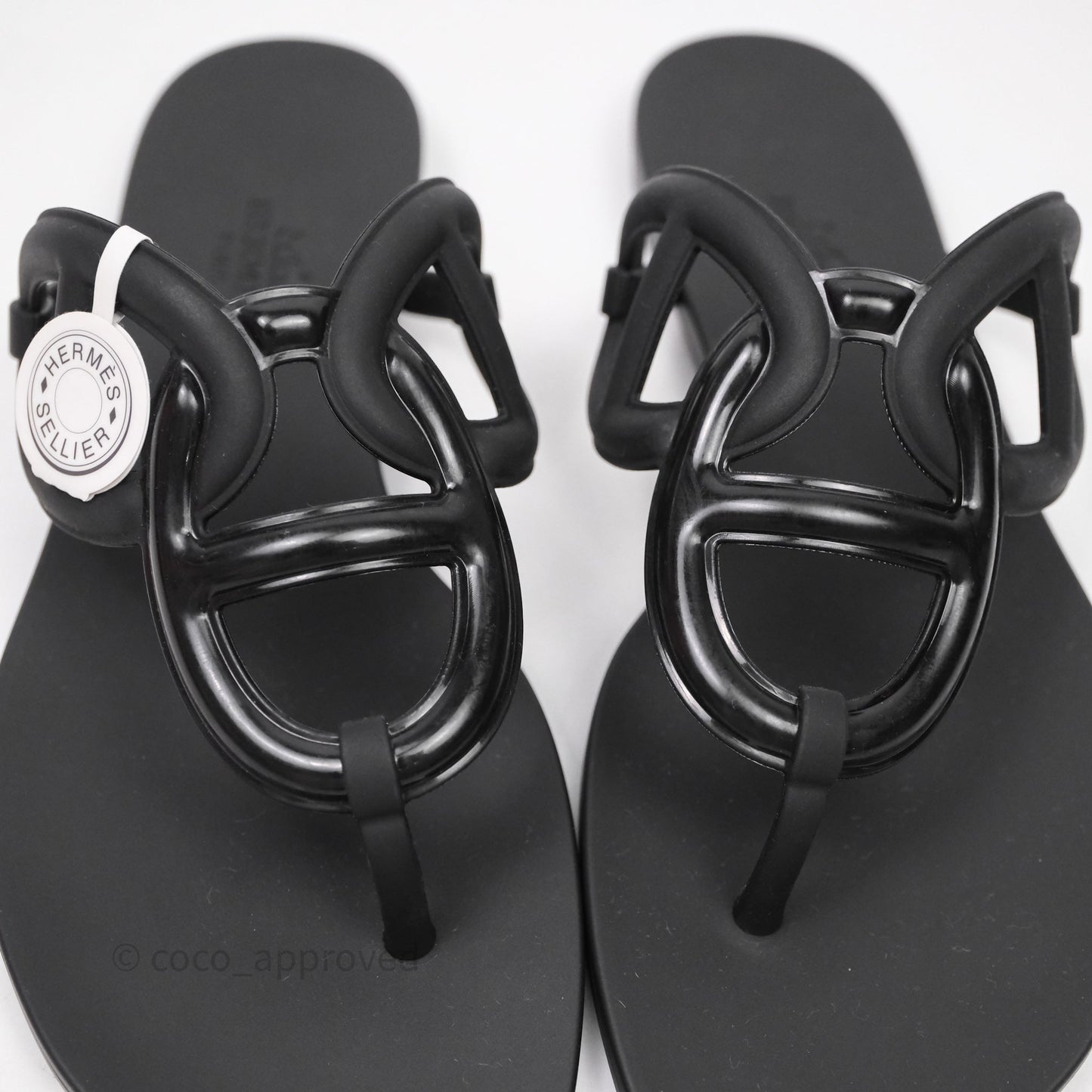 Hermes Egerie Sandals Black Size 37