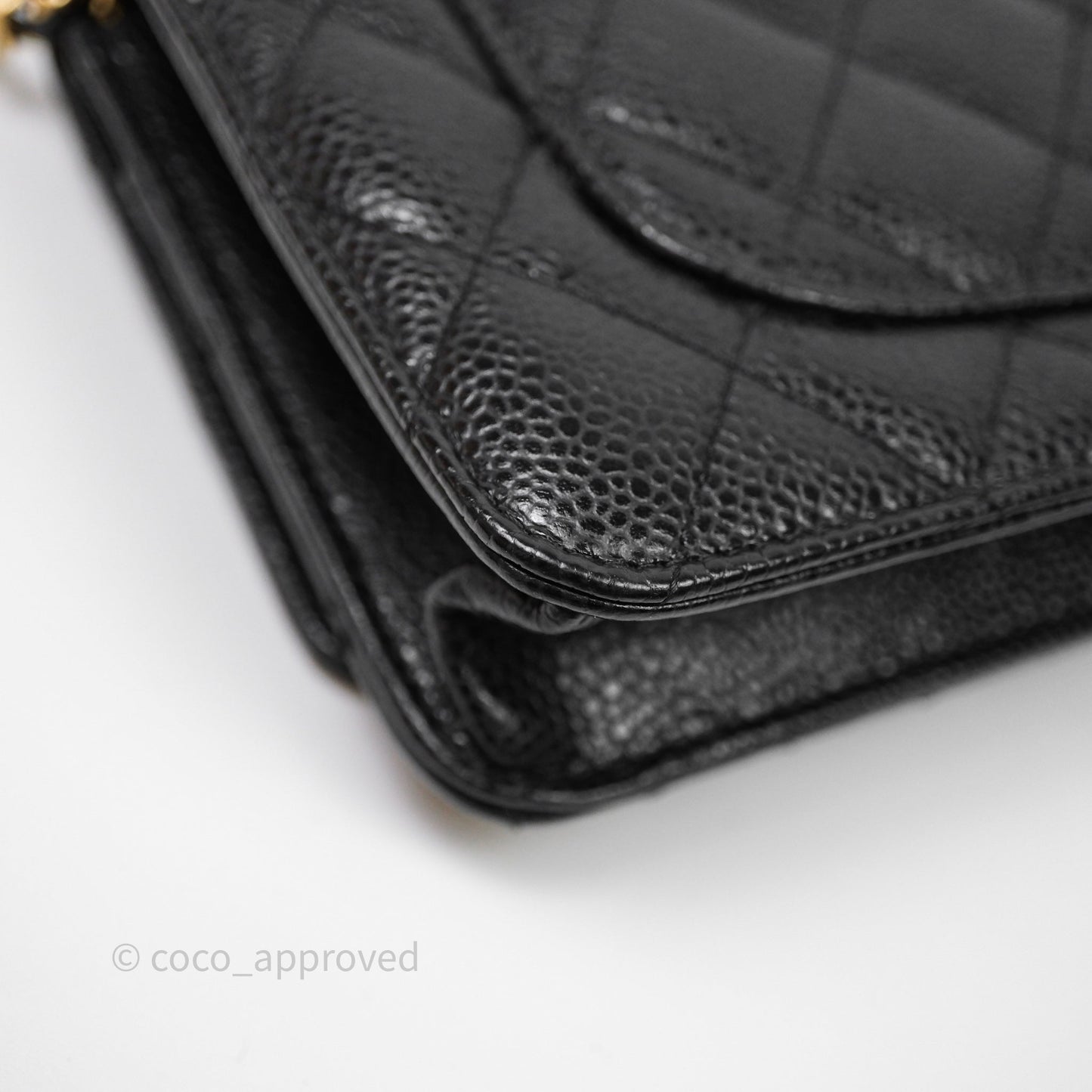 Chanel Quilted WOC Black Caviar Gold Hardware