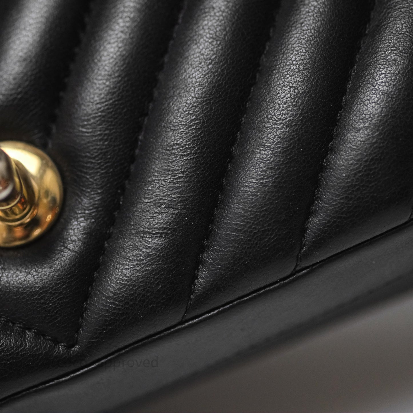 Chanel Mini Rectangular Chevron Black Lambskin Gold Hardware