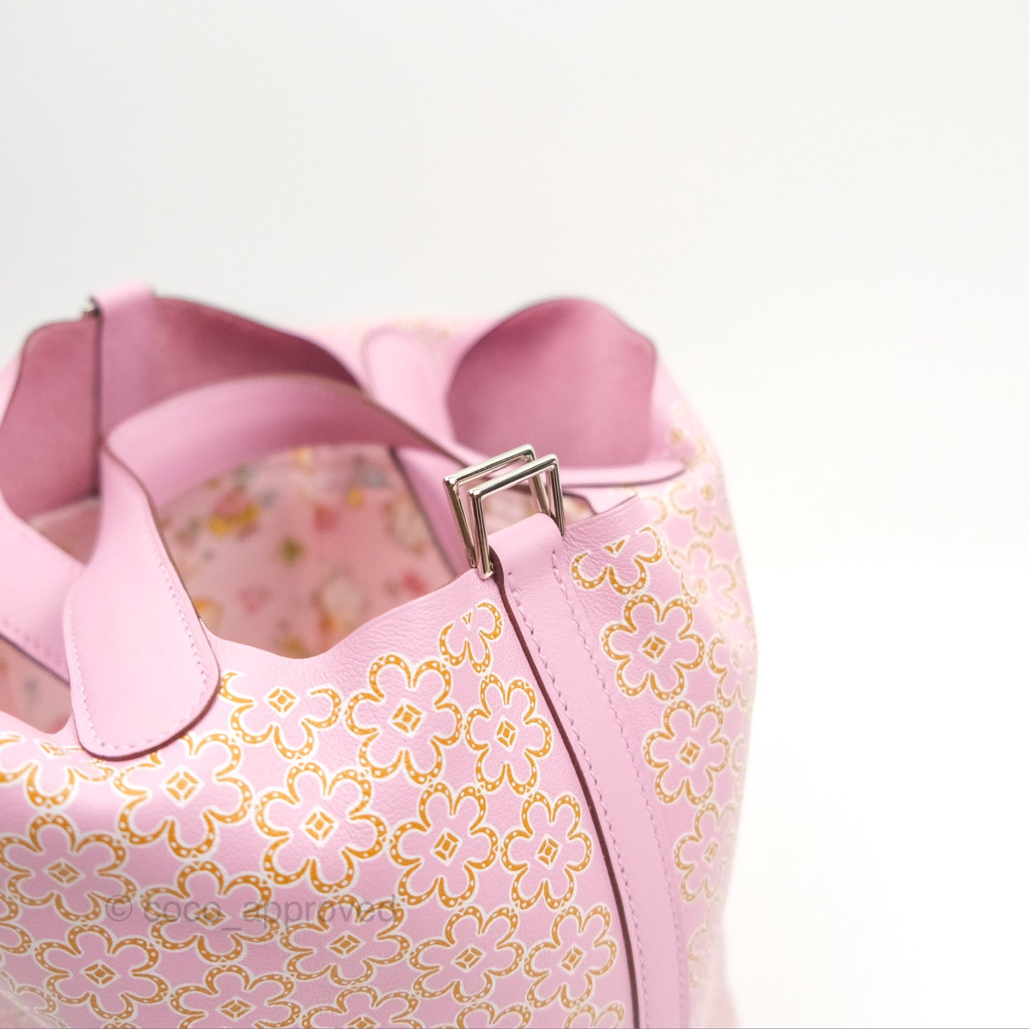 Hermès Picotin Lock 18 Lucky Daisy Mauve Sylvestre Swift Palladium Hardware