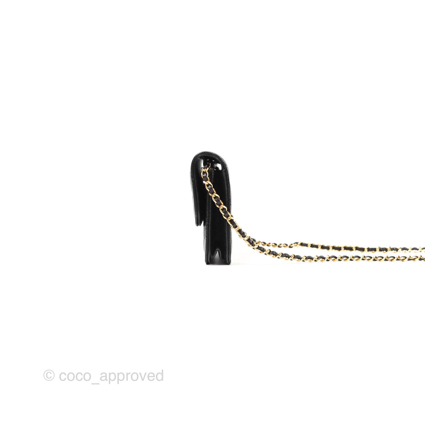Chanel Miss Coco Clutch With Chain Quilted Black Caviar Gold Hardware