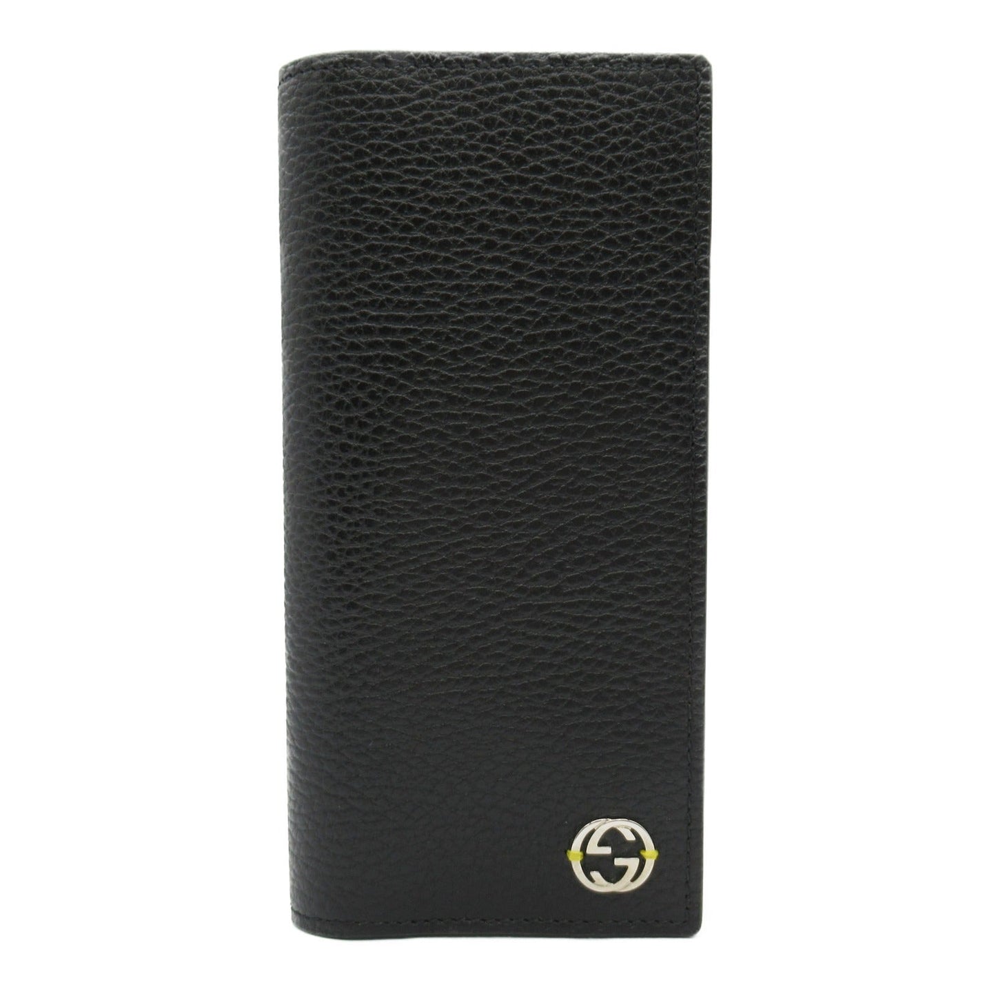 Luxury Gucci Trending 2025 Interlocking G Zip Long Wallet Bi-fold Long Wallet Leather Black Yellow
