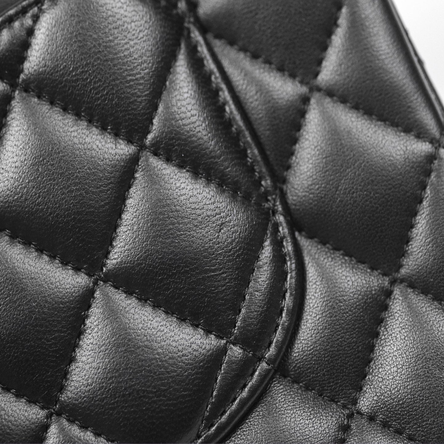 Chanel Small Classic Flap Quilted Black Lambskin Gold Hardware