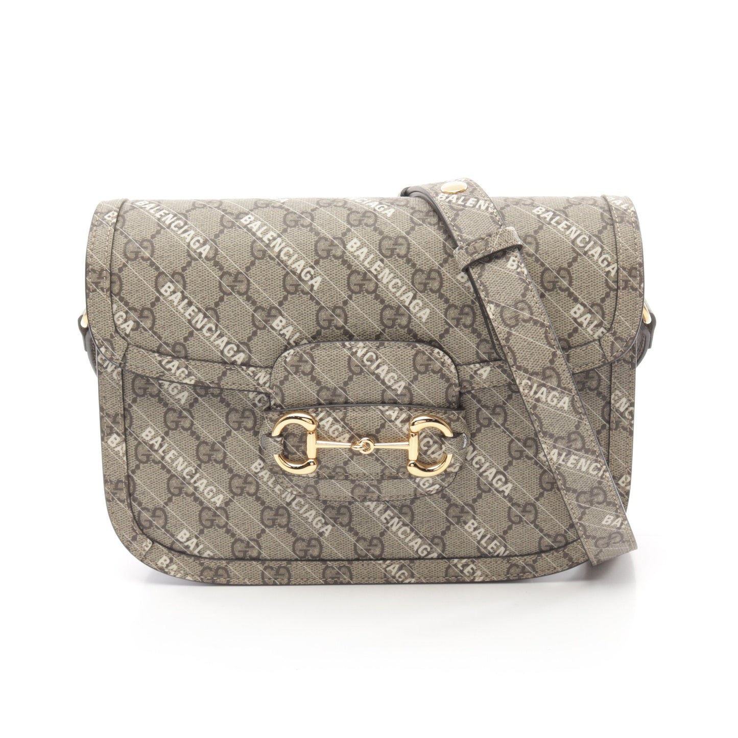 Luxury Gucci Trending 2025 Luxury Gucci Trending 2025 * BALENCIAGA Horsebit 1955 Shoulder bag PVC Beige Dark brown White